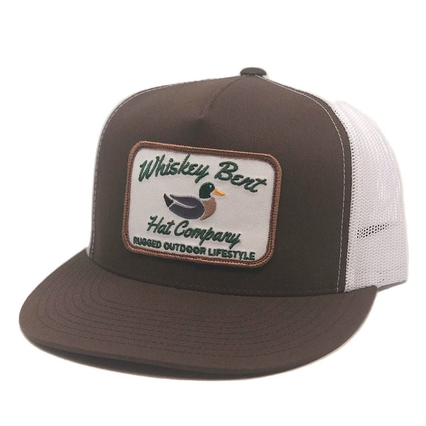 Whiskey Bent Hat Co - Green Head Trucker Brown & White