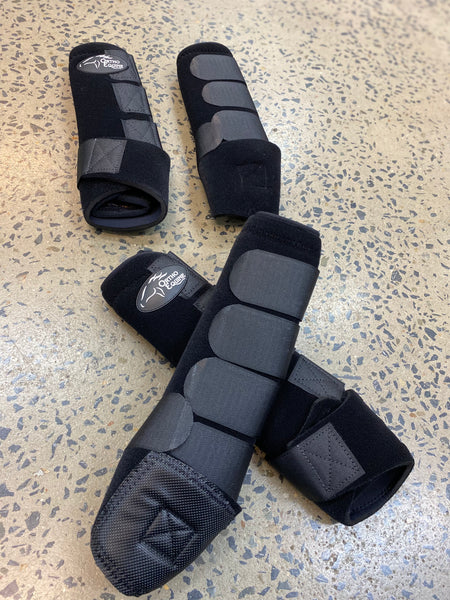 Set Of 4 Ortho Equine Complete Comfort Boots - Black