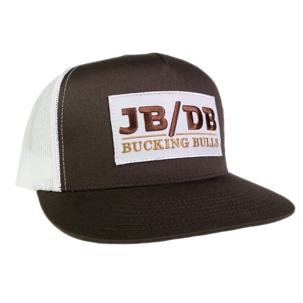 Dale Brisby - JB/DB Bucking Bulls Brown & White Mesh Flatbill