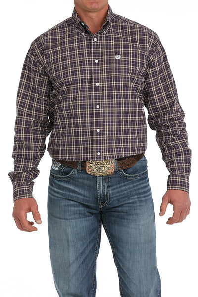 Cinch Men's Western Shirt - Dark Purple Check (MTW1105879)