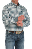 Cinch Men's Western Shirt - Cream & Blue Plaid (MTW1105897)