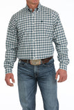Cinch Men's Western Shirt - Cream & Blue Plaid (MTW1105897)