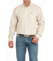 Cinch Men's Western Shirt - Khaki Plaid (MTW1105940)