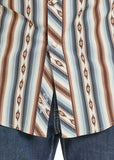 Rock and Roll - Blue & Brown Serape Stripe Short Sleeve Shirt (BMN3S08306)