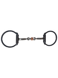 Dutton "43" D-Ring Snaffle Bit - Three Piece Dog Bone W/ Copper Rings (43-12)