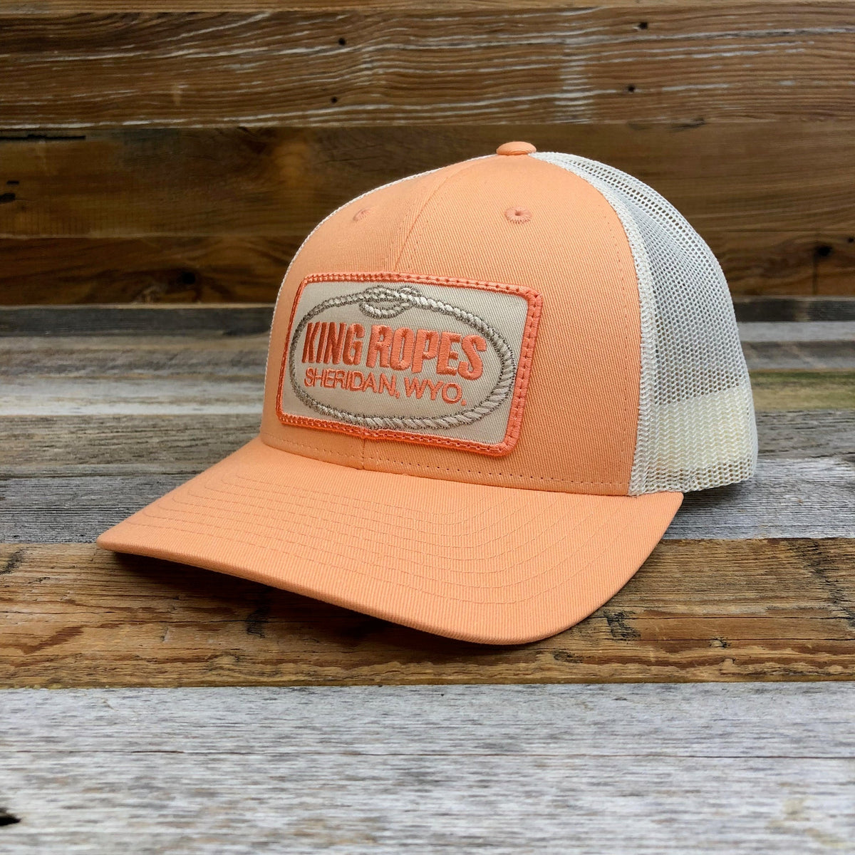 King Ropes Patch Trucker Cap - Peach – The Cowboy's Closet