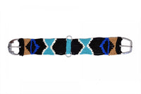 Southwestern Cord Girth - Teal & Black