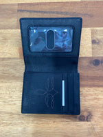 Men's Leather Wallet - Turquoise & Cream Stitch