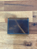 Men's Leather Wallet - Turquoise & Cream Stitch