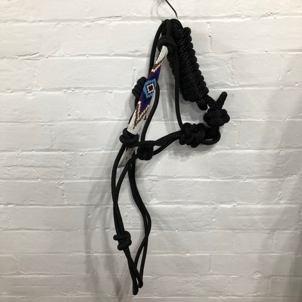 Professional's Choice Rope Halter - Black/Beaded Details