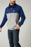 Kimes Ranch Pullover - Diamond Head Quarter Zip Navy & Grey