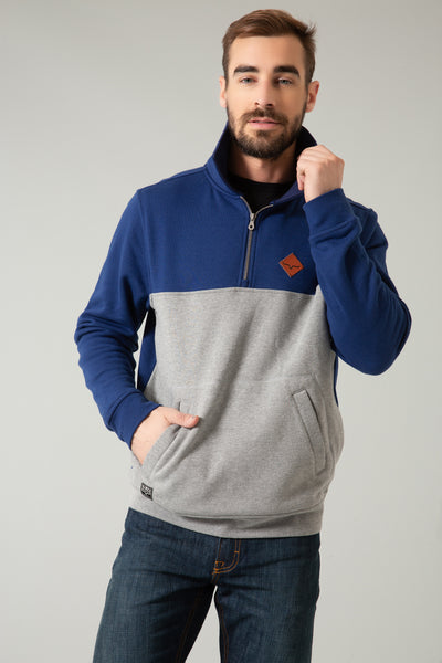 Kimes Ranch Pullover - Diamond Head Quarter Zip Navy & Grey